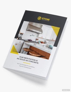 Residential Construction Bi-Fold Brochure Template