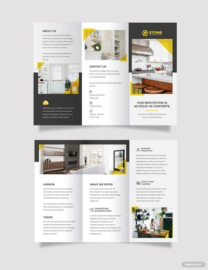 Residential Construction Tri-Fold Brochure Template