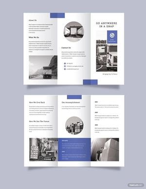 Transportation Tri-Fold Brochure Template