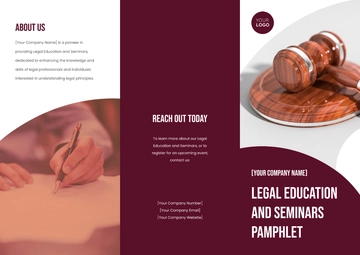 Free Legal Education and Seminars Pamphlet Template to Edit Online