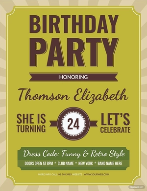 Retro Birthday Flyer Template