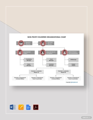 Non-profit Volunteer Organizational Chart Template