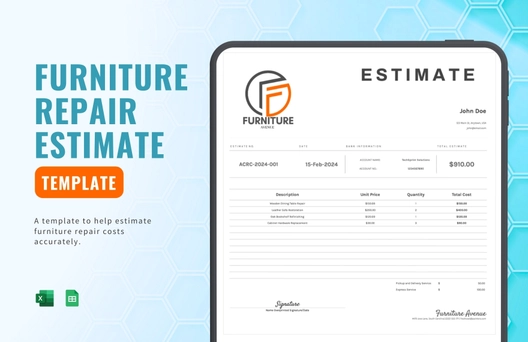 Furniture Repair Estimate Template