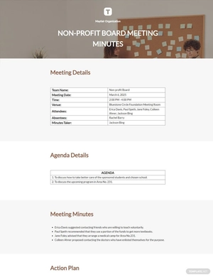 Nonprofit Board Meeting Minutes Template