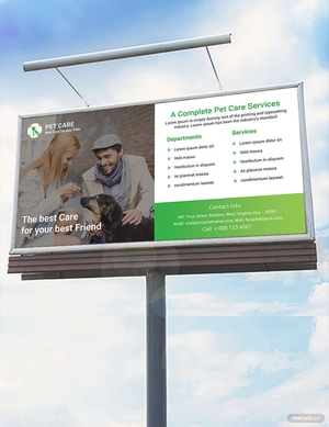 Pet Care Billboard Template