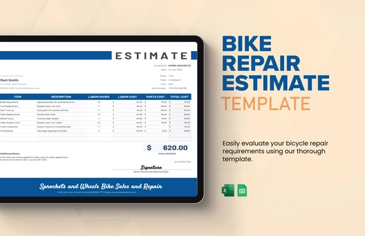 Bike Repair Estimate Template