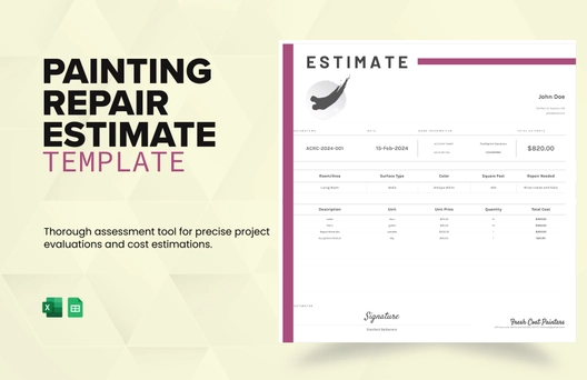 Painting Repair Estimate Template