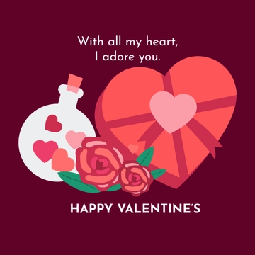 Free Happy Valentines Template Clipart to Edit Online