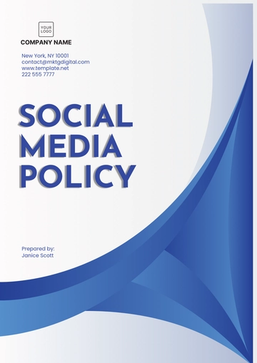 Free Social Media Policy Template to Edit Online
