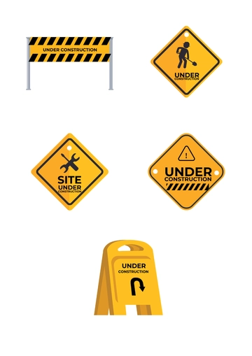 Free Construction Warning Signs Clipart to Edit Online