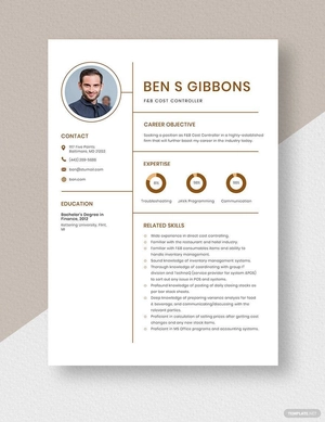 F&B Cost Controller Resume