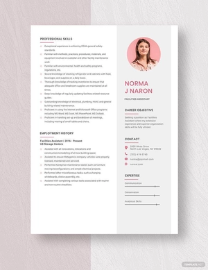Facilities Assistant Resume