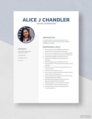 Housing Coordinator Resume