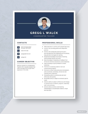 Kindergarten Teacher Resume