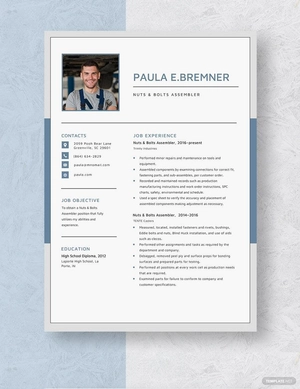 Nuts & Bolts Assembler Resume