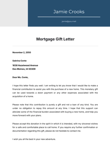 Free Mortgage Gift Letter Template to Edit Online