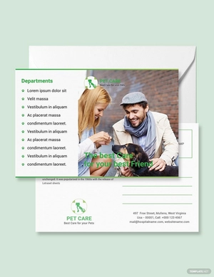 Pet Care Postcard Template