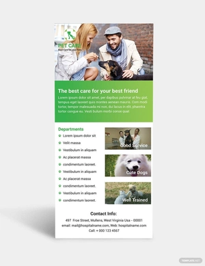 Pet Care Rack Card Template