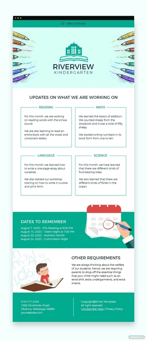 Kindergarten Newsletter Template