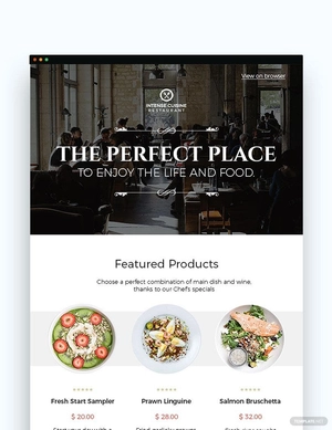 Restaurant Food Email Newsletter Template