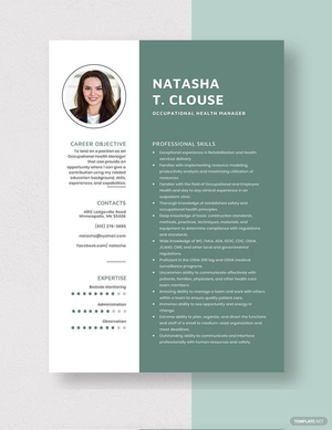Occupational Health Manager Resume