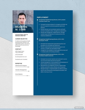 Occupational Health Nursing Director Resume
