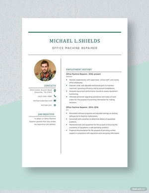 Office Machine Repairer Resume