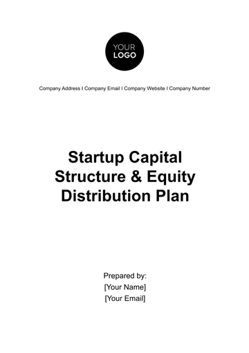 Free Startup Capital Structure and Equity Distribution Plan Template to Edit Online