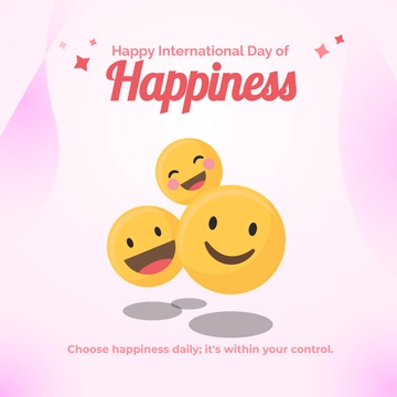 Free International Day of Happiness Facebook Post Template to Edit Online