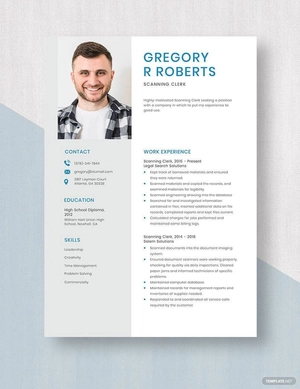 Scanning Clerk Resume