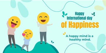 Free International Day of Happiness X Post Template to Edit Online