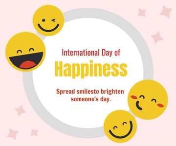 Free International Day of Happiness Ad Banner Template to Edit Online