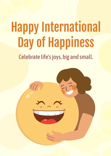 Free International Day of Happiness Greeting Card Template to Edit Online