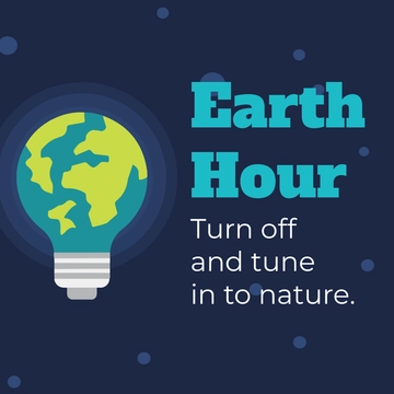 Free Earth Hour Facebook Post Template to Edit Online