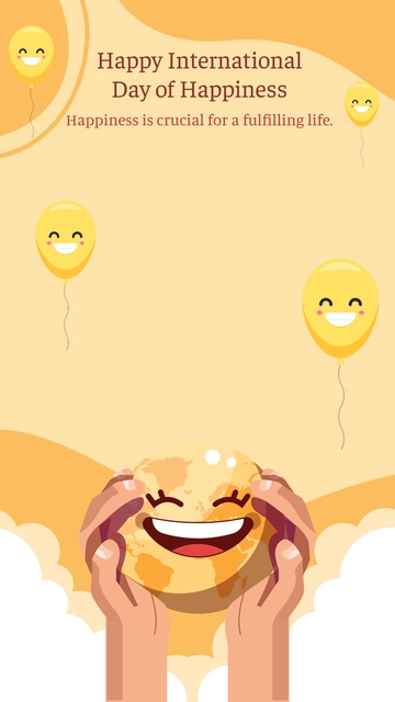 Free International Day of Happiness Snapchat Geofilter Template to Edit Online