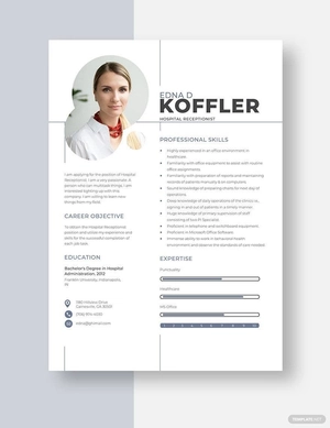 Hospital Receptionist Resume
