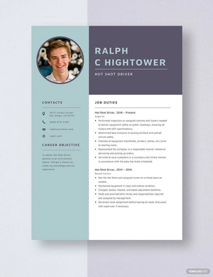 Hot Shot Driver Resume