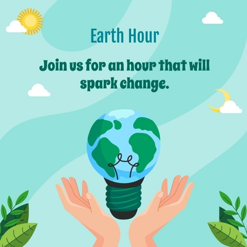 Free Earth Hour Instagram Post Template to Edit Online