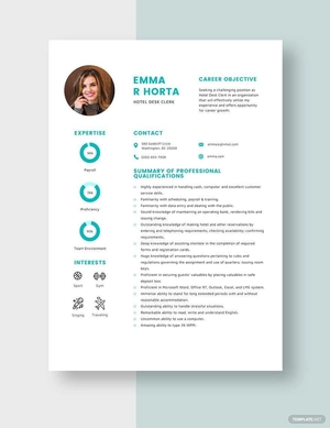 Hotel Desk Clerk Resume