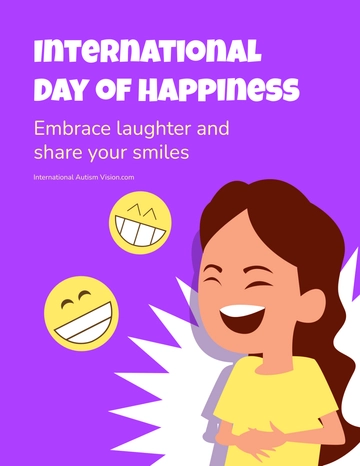 Free International Day of Happiness Flyer Template to Edit Online