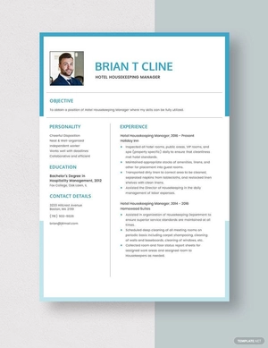 Hotel Housekeeping Manager Resume