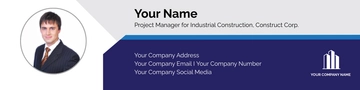 Free Industrial Construction Email Signature Template to Edit Online