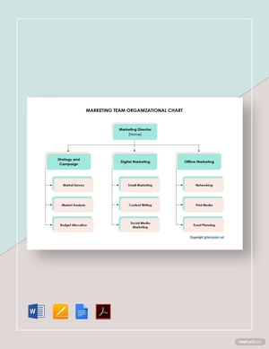 Marketing Team Organizational chart Template