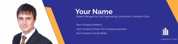 Free Civil Engineering Construction Email Signature Template to Edit Online