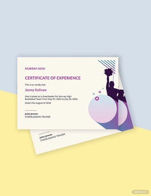 Sports Cheerleading Certificate Template