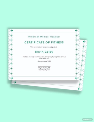 Sports Fitness Certificate Template