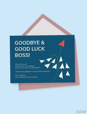 Farewell Card Template For Boss
