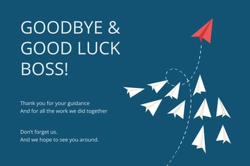 Free Farewell Card For Boss Template to Edit Online