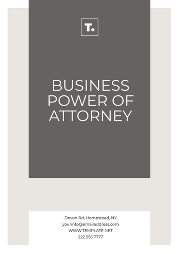 Free Business Power of Attorney Template to Edit Online