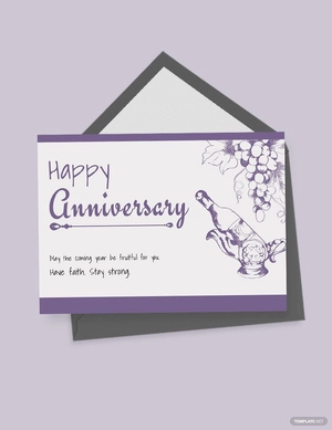 Hand Drawn Anniversary Card Template